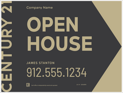18" x 24" Century 21 Large Arrow Open House Sign