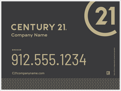 Century 21 Broker Branded Large Seal Yard Sign in Black