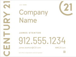 Century 21 Agent Branded Wordmark Yard Sign in White