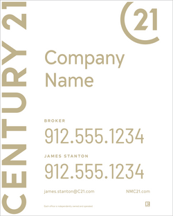 24" x 30" Century 21 Large Wordmark Dual Agent Yard Sign