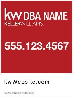 24" x 30" Keller Williams Modern Style Signs