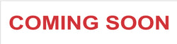 On a white background in red text the words coming soon are centered on the sign